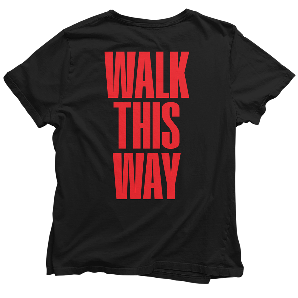 Aerosmith x Run DMC Walk This Way maglietta nera