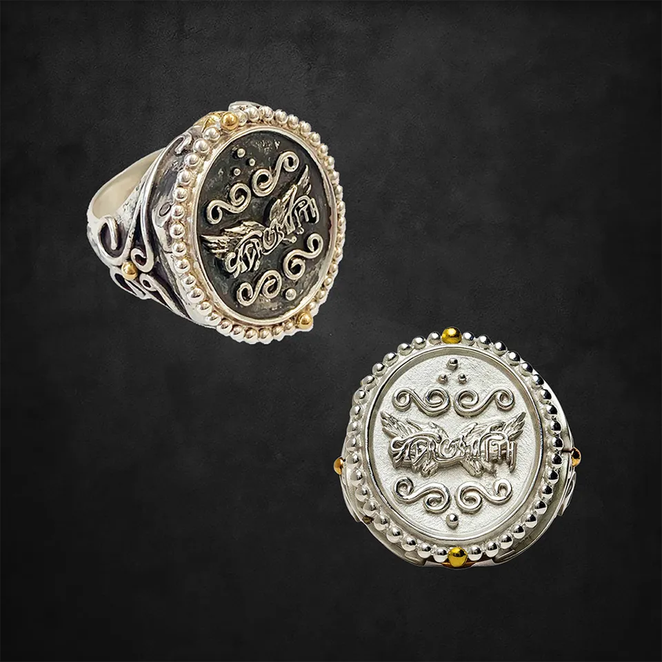 Aerosmith Sin City anello argento finitura lucida