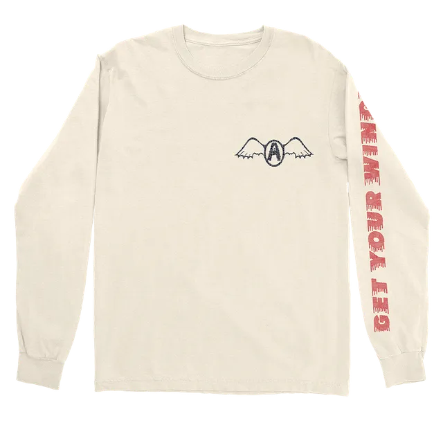 Aerosmith Wings longsleeve avorio manica stampa