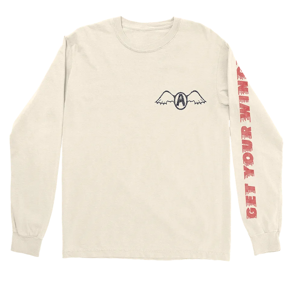 Aerosmith Wings longsleeve avorio manica stampa