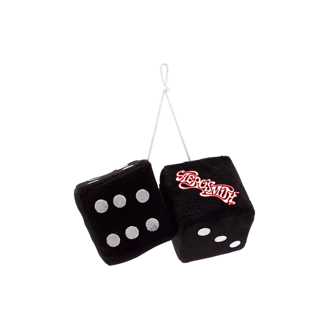 Aerosmith Mirror Dice dadi auto neri 7,6cm ricamati