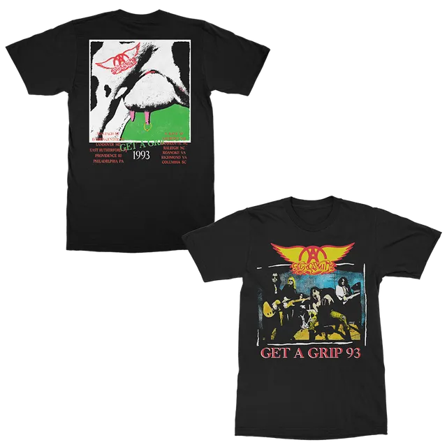 Aerosmith Get A Grip 93 maglietta nera tour 1993