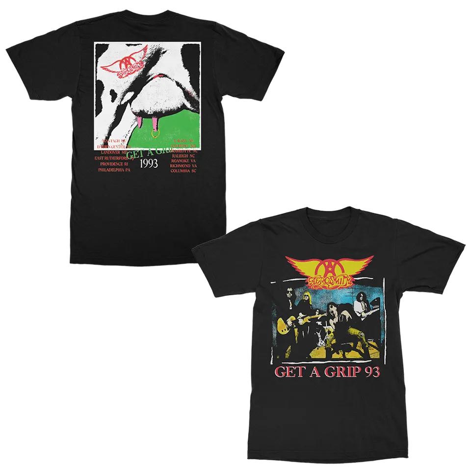Aerosmith Get A Grip 93 maglietta nera tour 1993