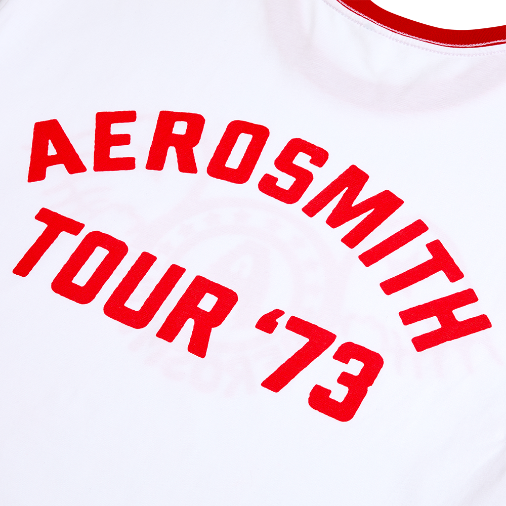 Aerosmith The Legendary Debut ringer t-shirt bianco rossa