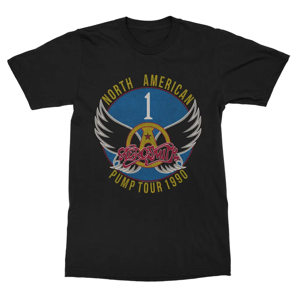 Aerosmith Pump Tour 1990 t-shirt nera