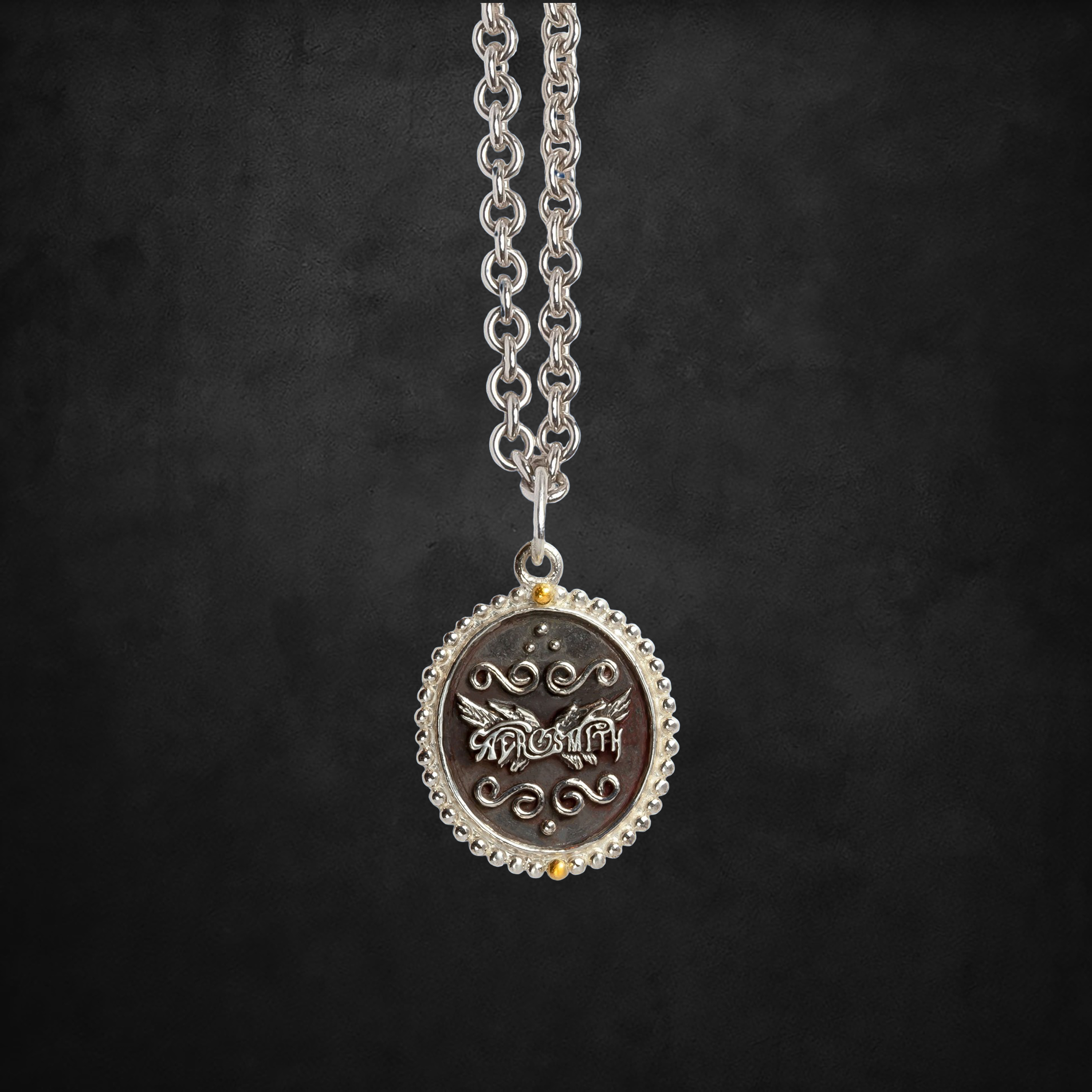 Aerosmith Get Your Wings ciondolo argento patina