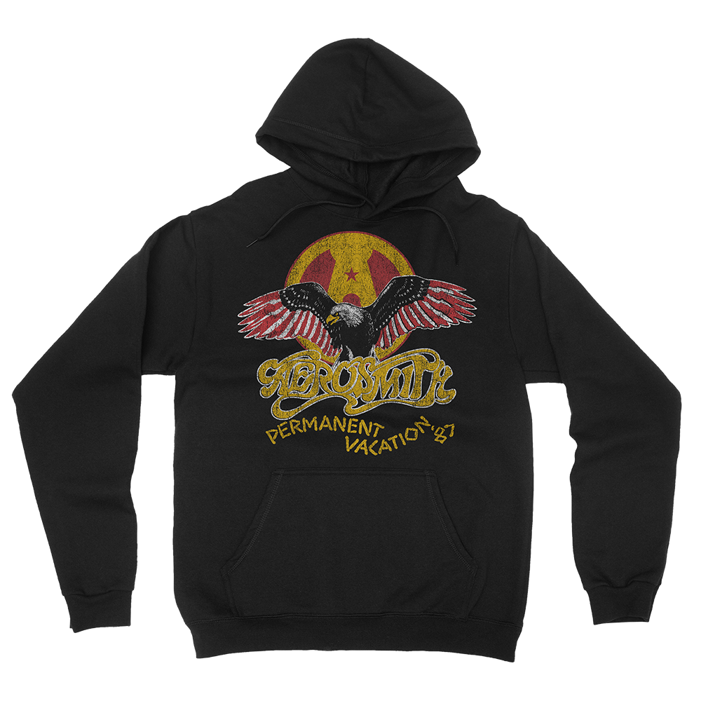 Aerosmith Permanent Vacation felpa cappuccio nera
