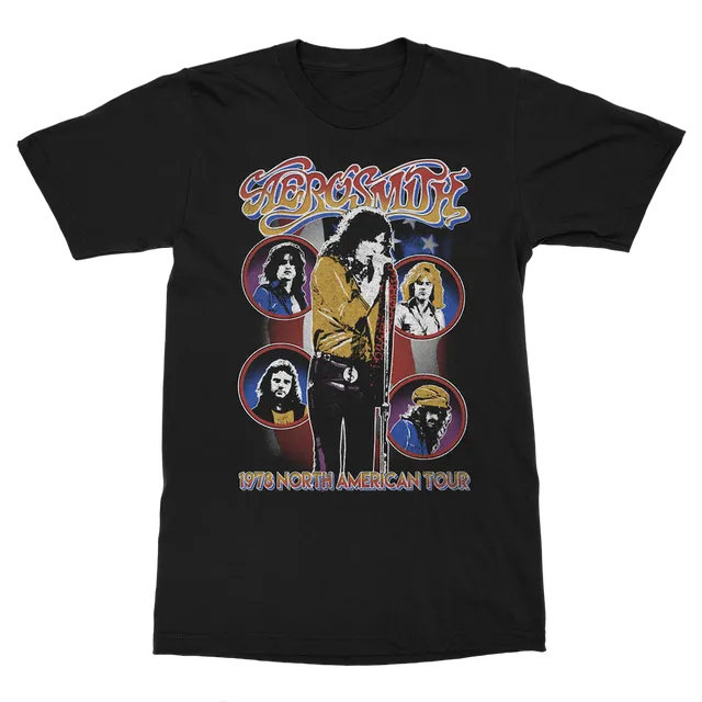 Aerosmith 1978 North America Tour maglietta nera unisex