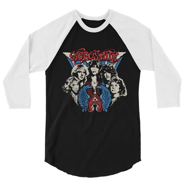 Aerosmith Band Raglan maglietta bicolore unisex