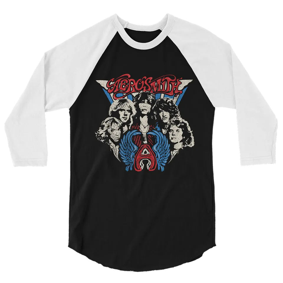 Aerosmith Band Raglan maglietta bicolore unisex