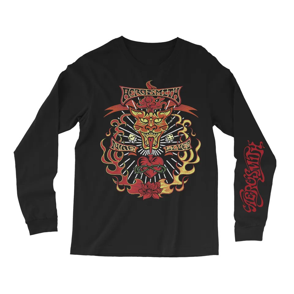 Aerosmith Nine Lives maglia maniche lunghe nera vintage