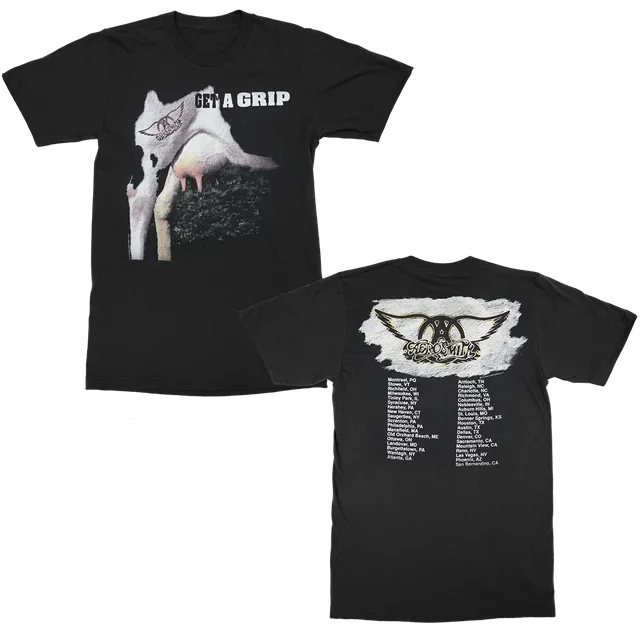 Aerosmith Get A Grip Tour T-Shirt maglietta nera