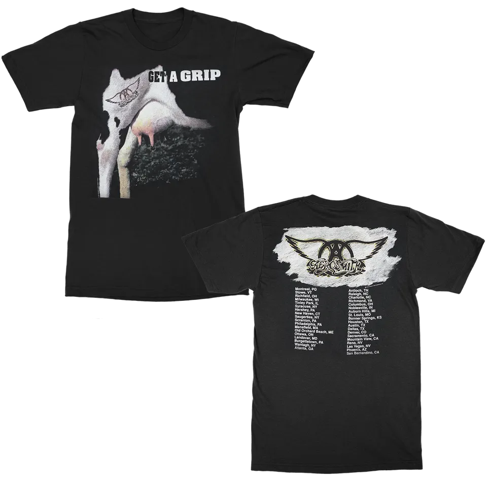 Aerosmith Get A Grip Tour T-Shirt maglietta nera