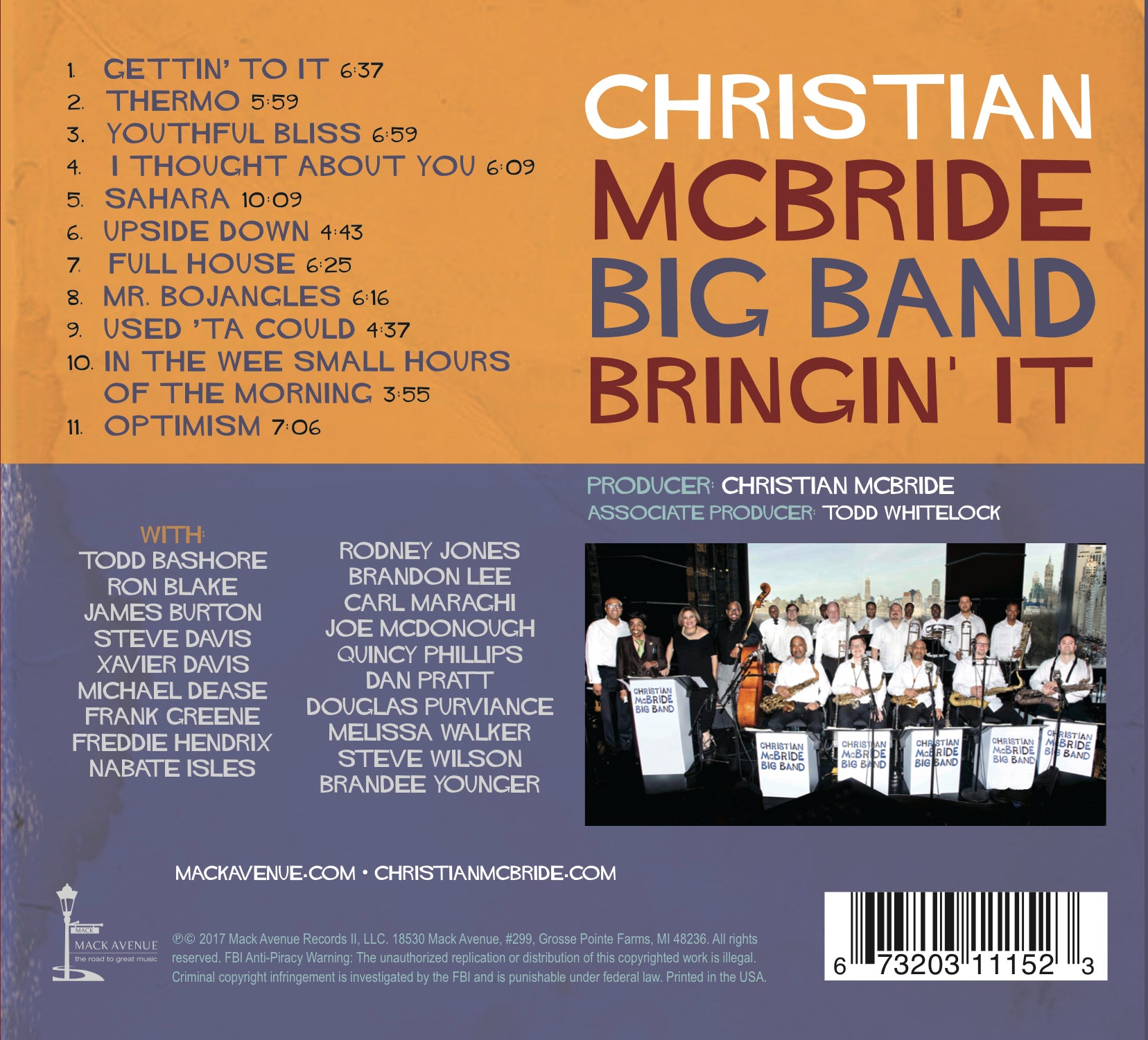Mack Avenue Christian McBride Big Band Bringin It CD