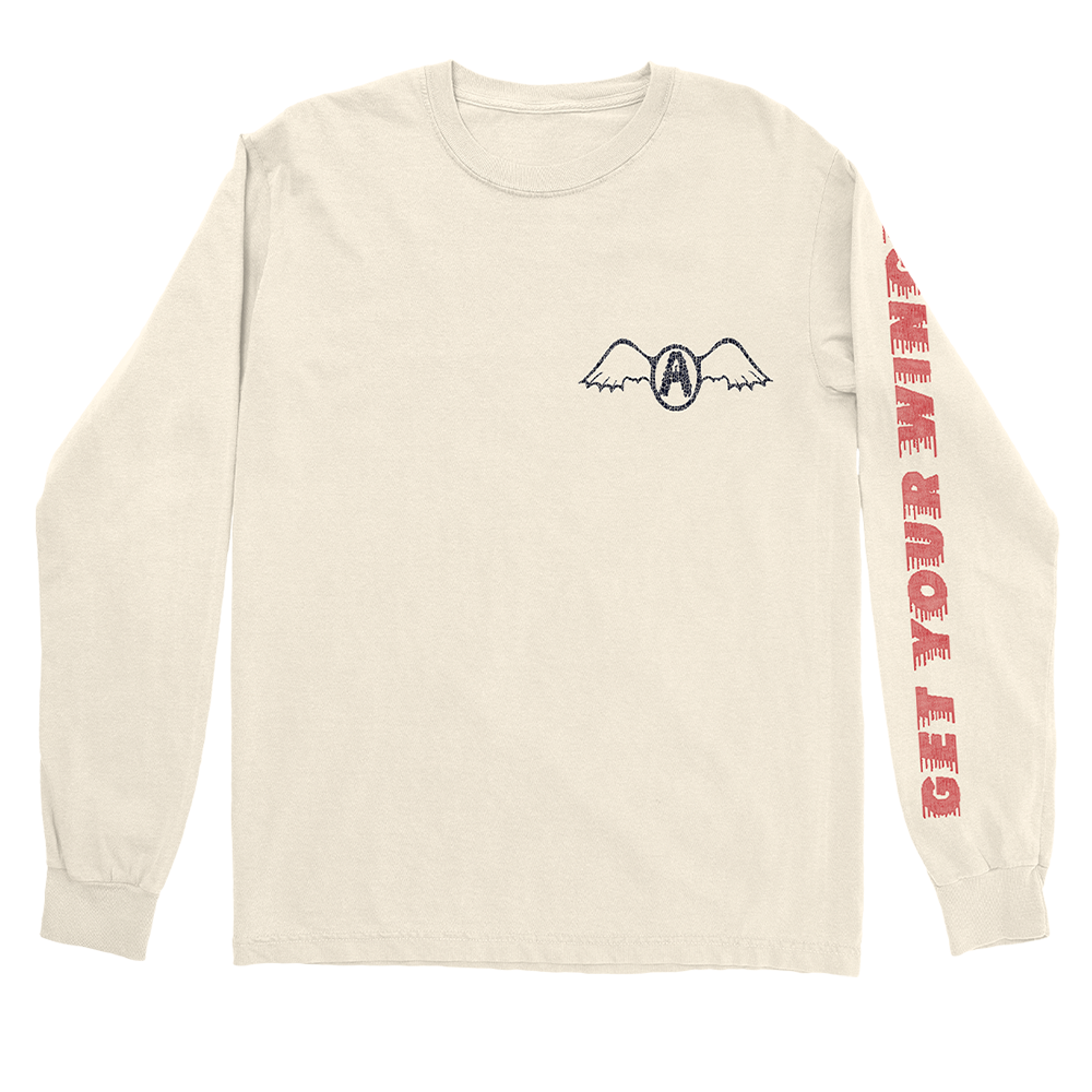 Aerosmith Wings longsleeve avorio manica stampa