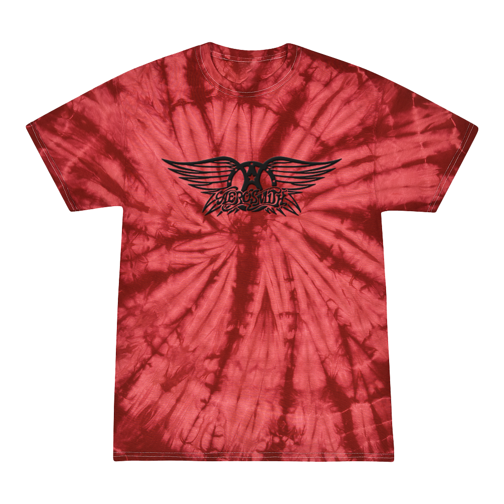 Aerosmith Tie-Dye t-shirt rossa logo nero