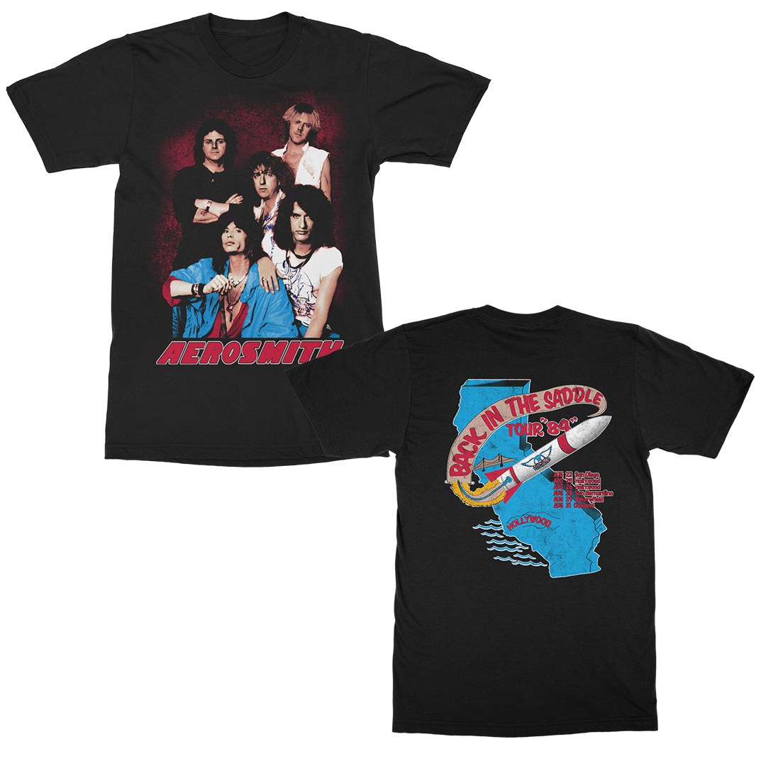 Aerosmith Back In The Saddle maglietta nera tour 1984