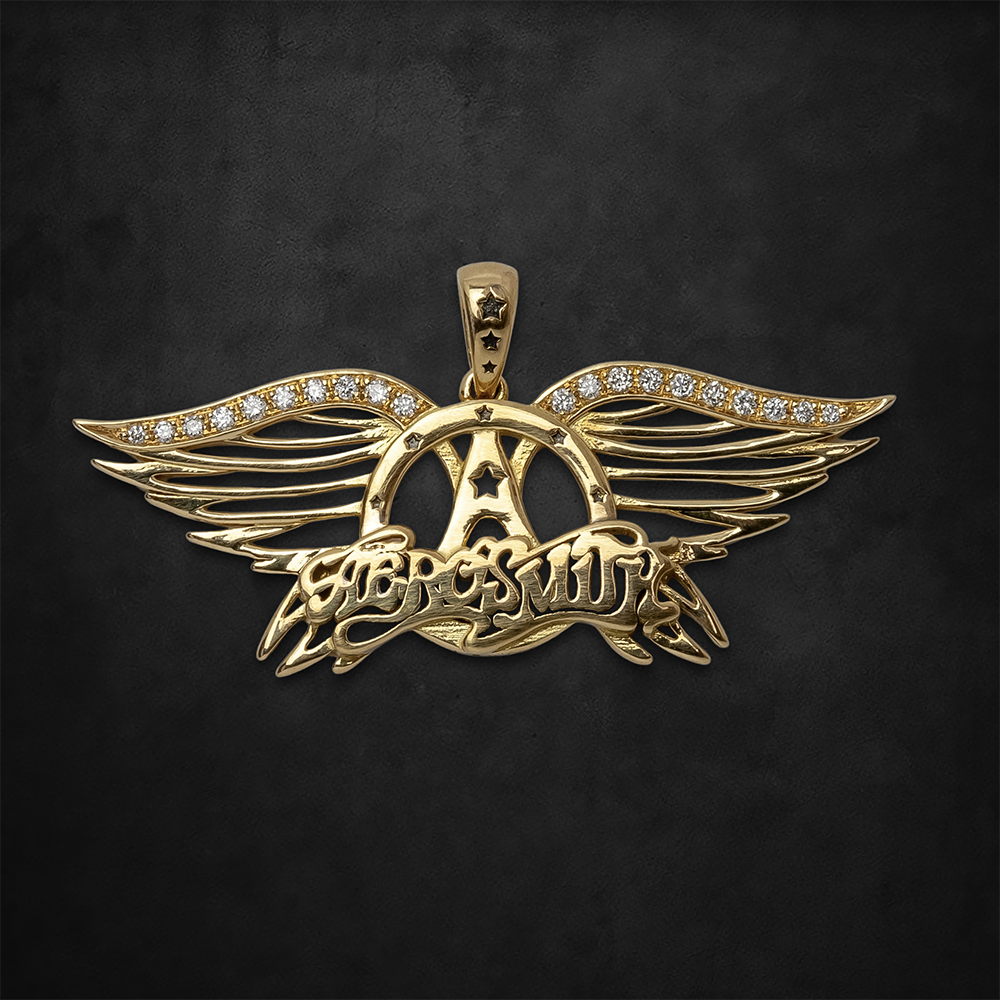 Aerosmith Golden Anniversary Wings collana vermeil
