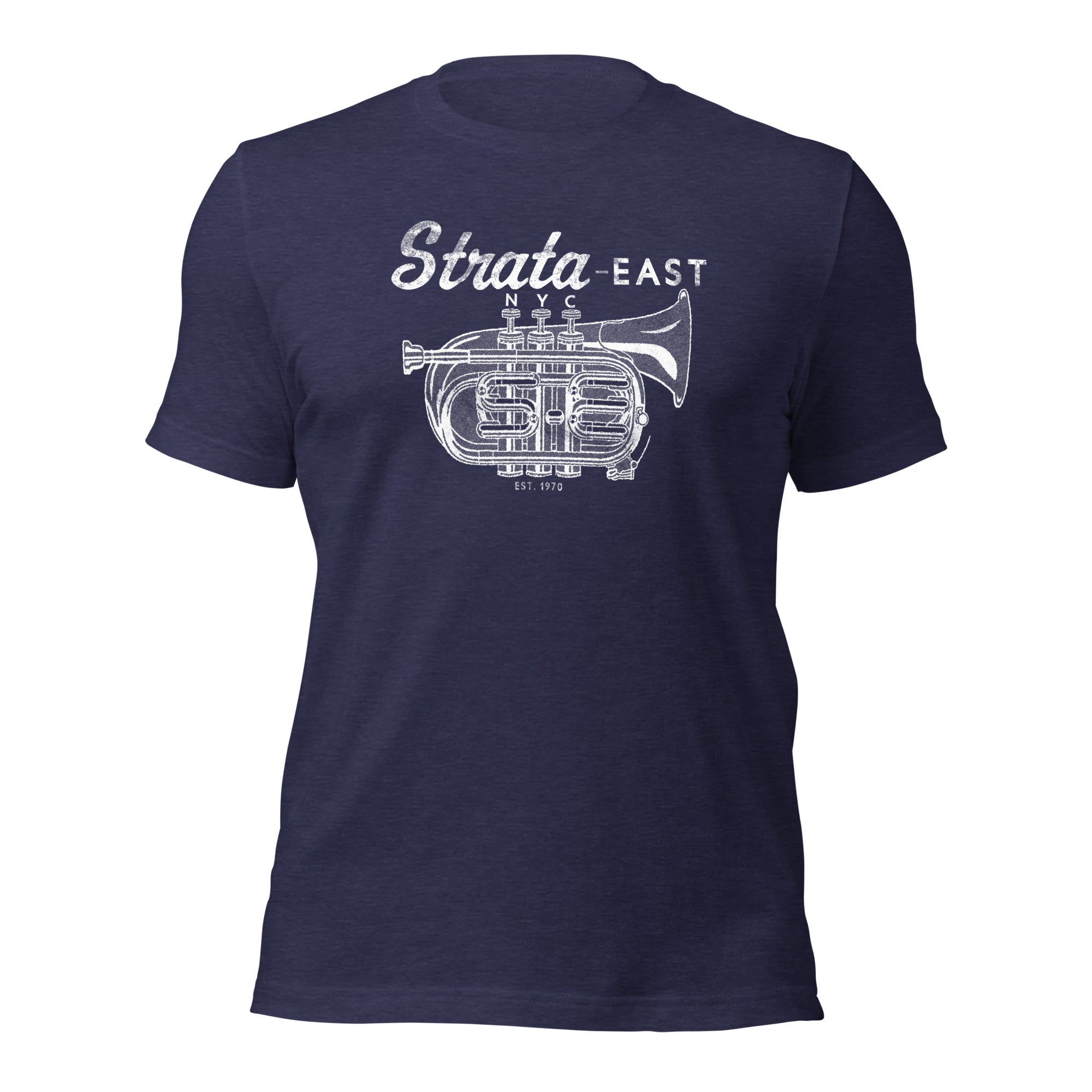 Strata-East Horn Logo maglietta unisex nero vintage cotone
