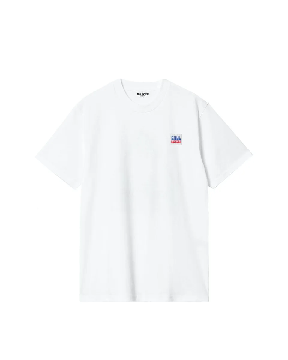Soul Express Logo Label T-shirt bianca regular in cotone