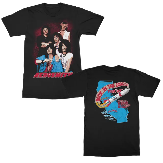 Aerosmith Back In The Saddle maglietta nera tour 1984