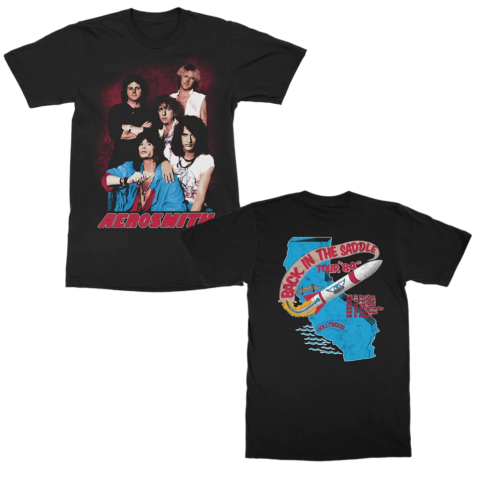 Aerosmith Back In The Saddle maglietta nera tour 1984