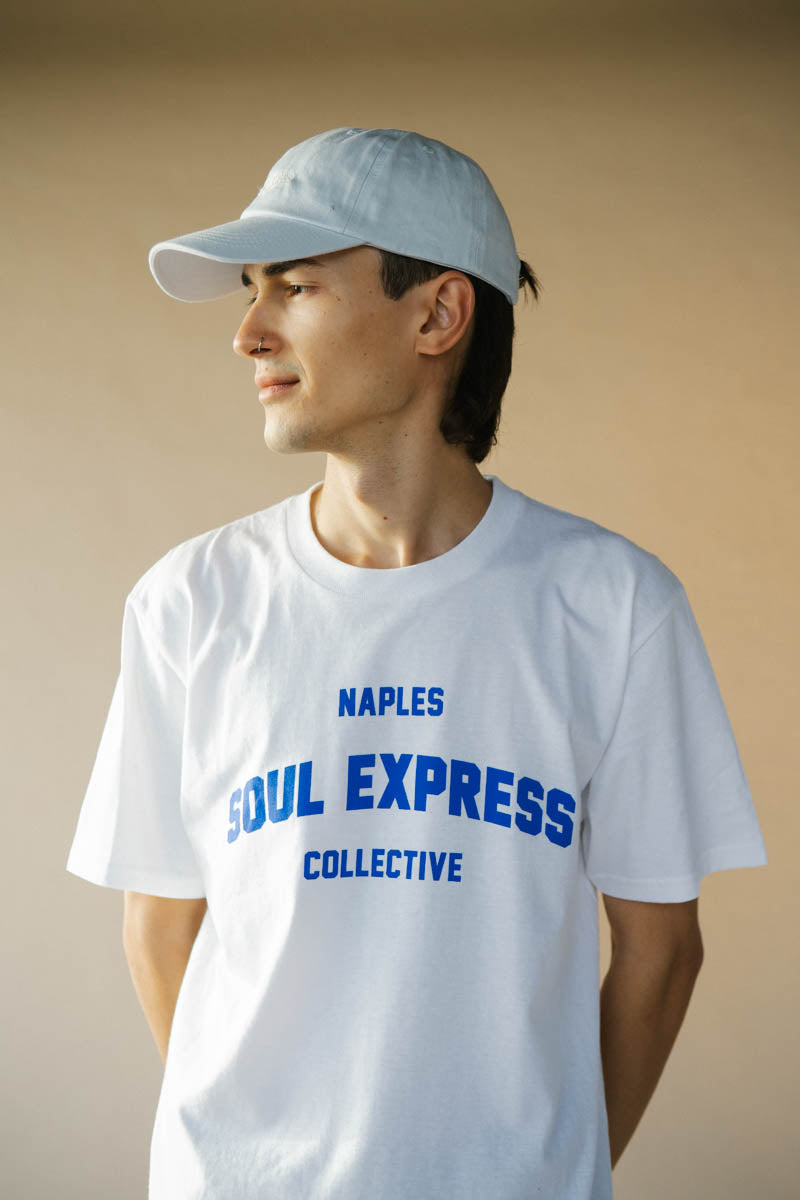 Soul Express Records College t-shirt blu navy cotone