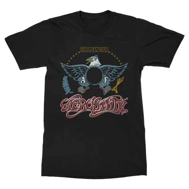 Aerosmith European Tour t-shirt nera unisex