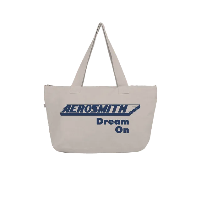 Aerosmith Dream On tote bag naturale oversize stampa navy