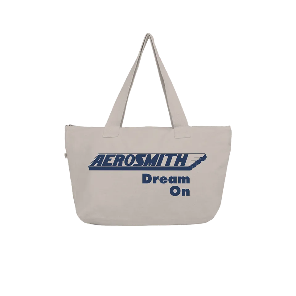 Aerosmith Dream On tote bag naturale oversize stampa navy