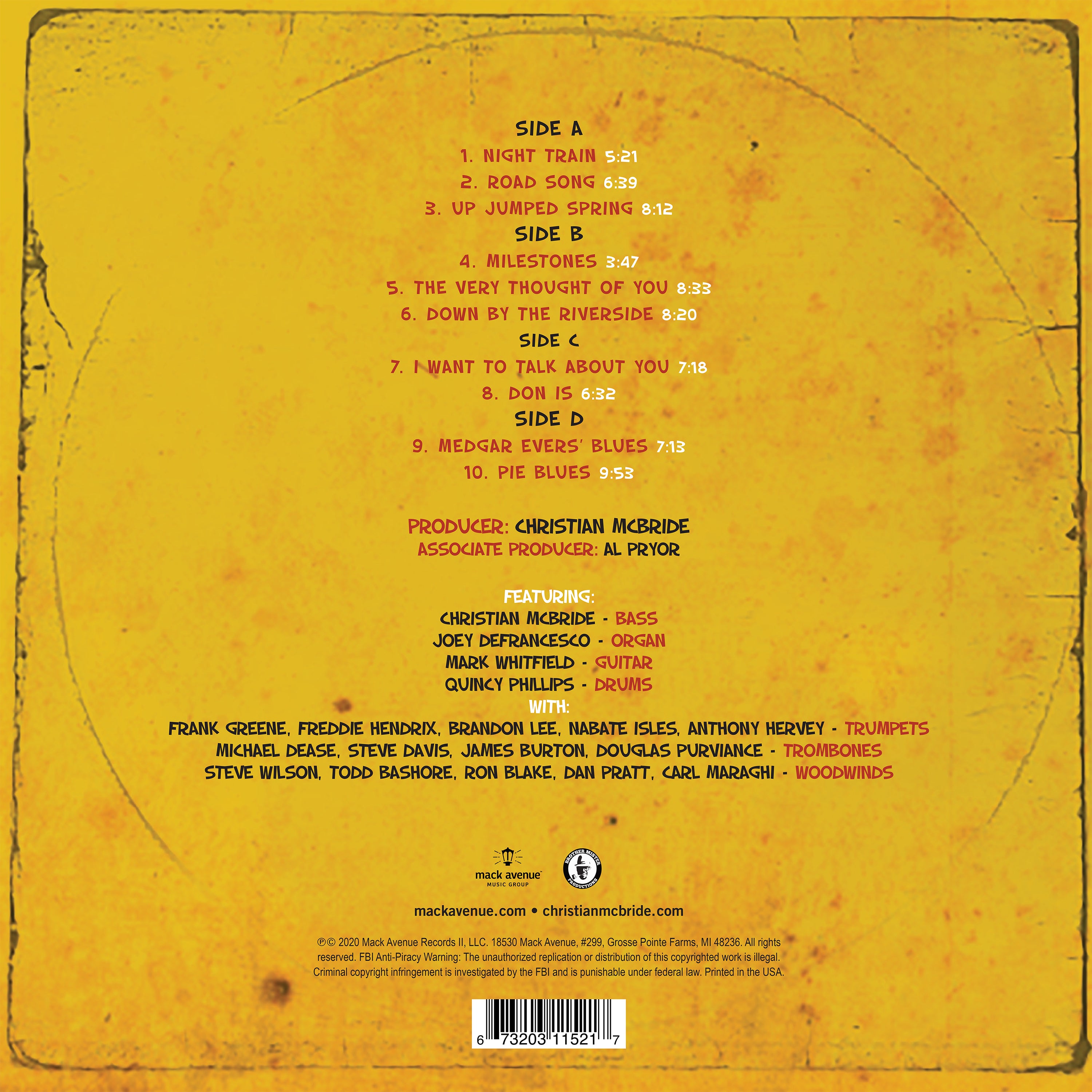 Christian McBride Big Band For Jimmy, Wes And Oliver CD