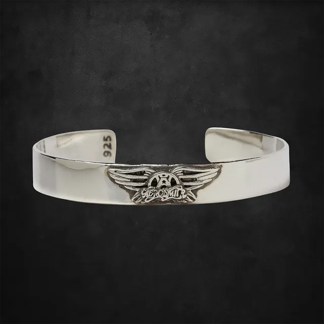 Aerosmith Classic Wings bracciale cuff argento