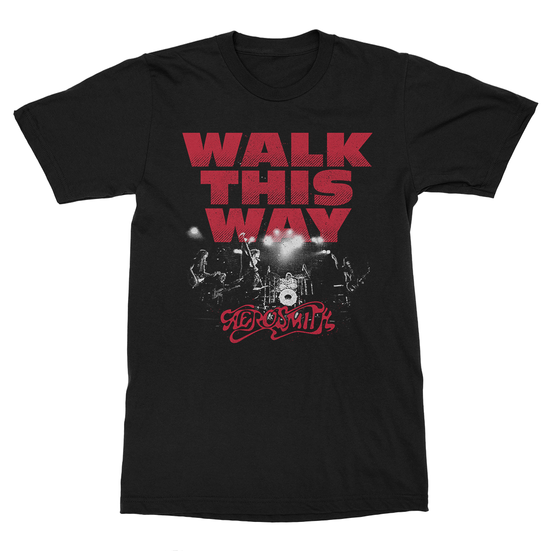Aerosmith Walk This Way t-shirt nera unisex