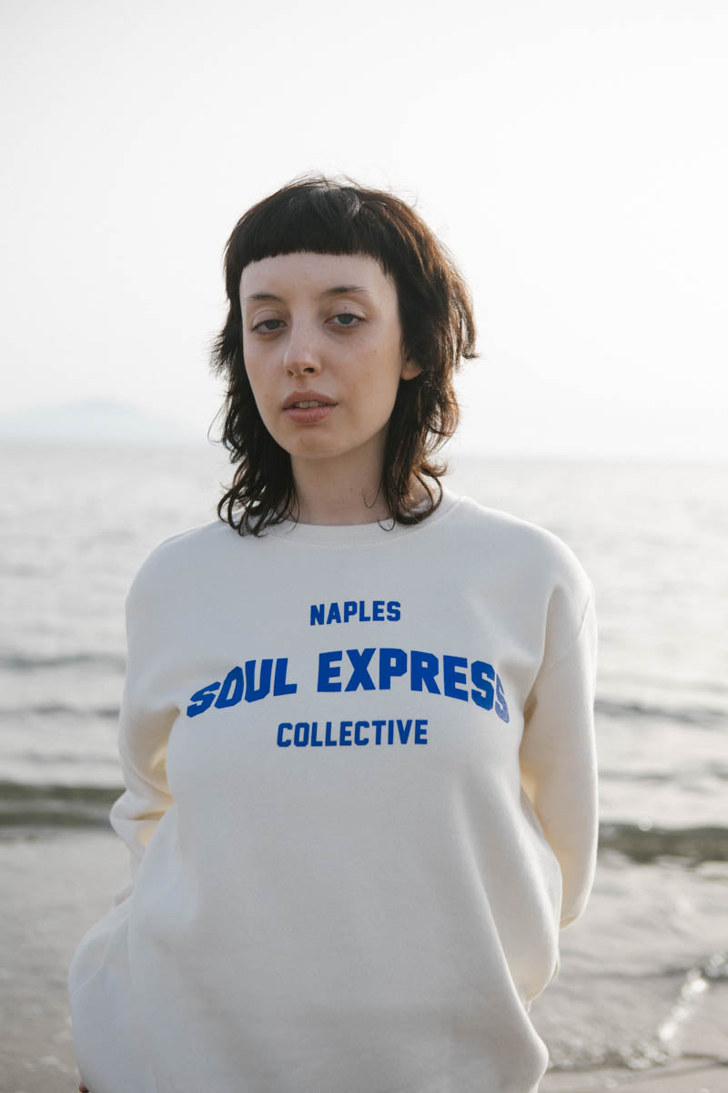 Soul Express Records College Felpa Beige Manica Lunga