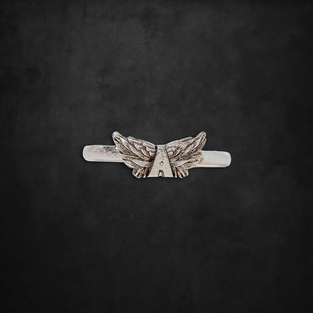 Aerosmith Flying A anello argento sterling