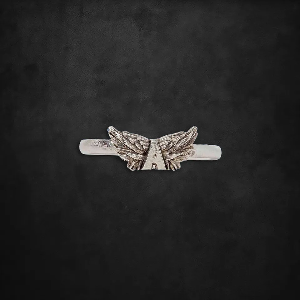 Aerosmith Flying A anello argento sterling