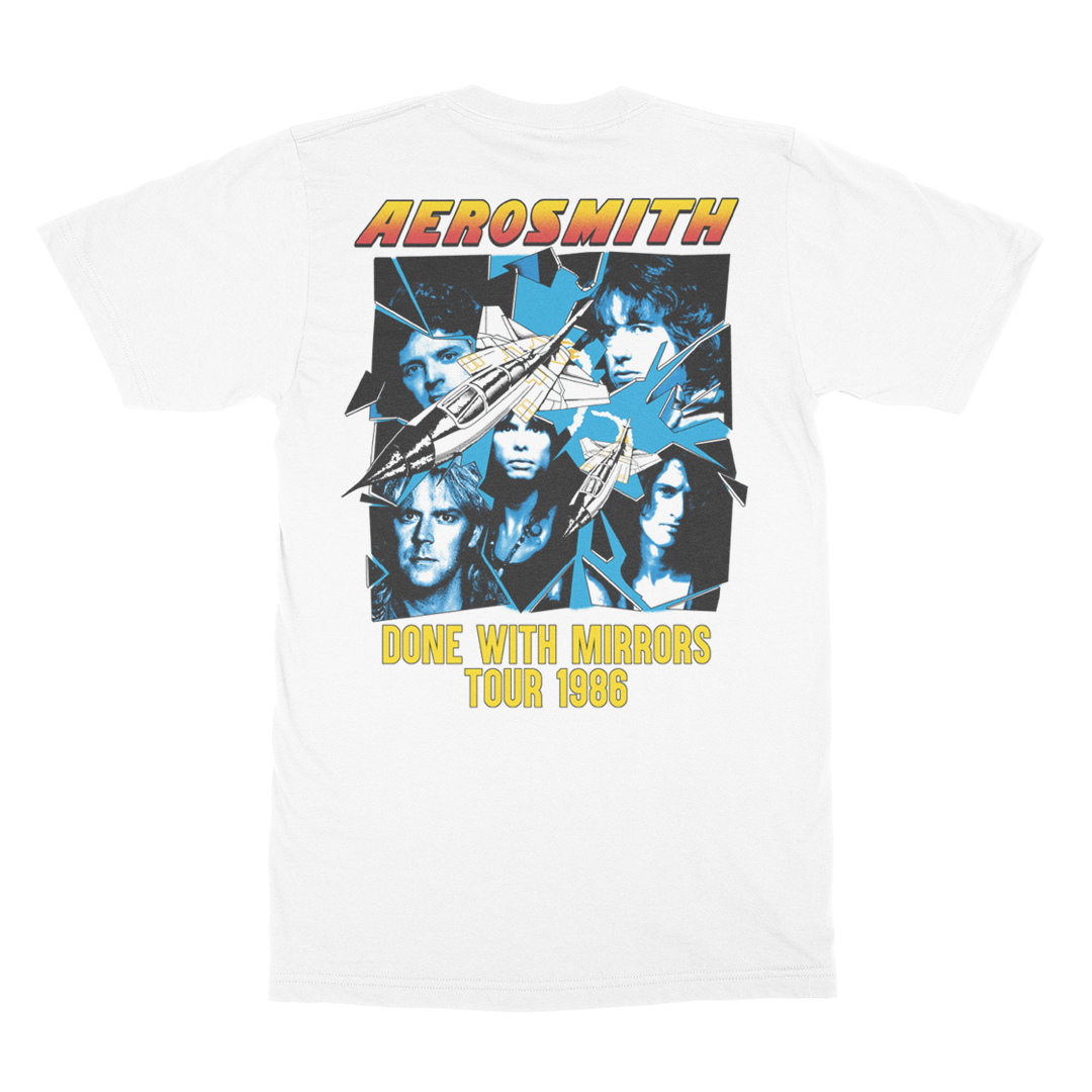 Aerosmith Done With Mirrors Tour 1986 t-shirt bianca