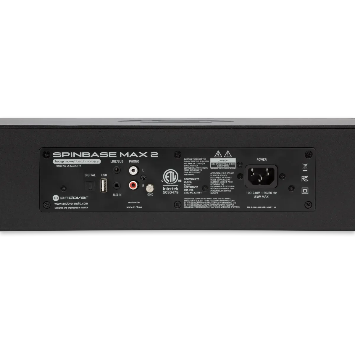 Andover Audio SpinBase MAX 2 cassa giradischi nera