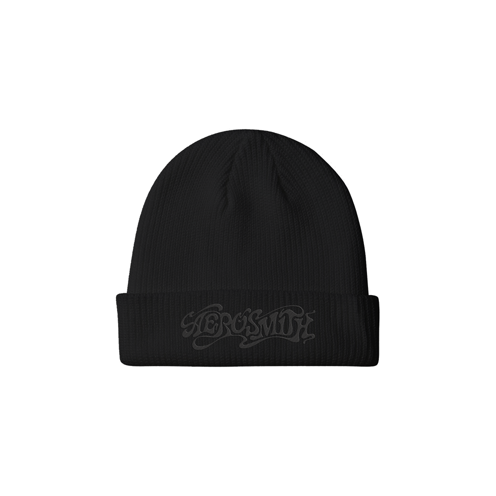 Aerosmith Berretto Cuffia Nero Logo Ricamato Acrilico