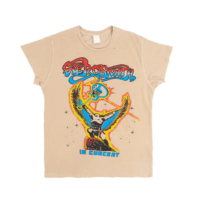 Aerosmith In Concert maglietta cotone effetto vintage Madeworn