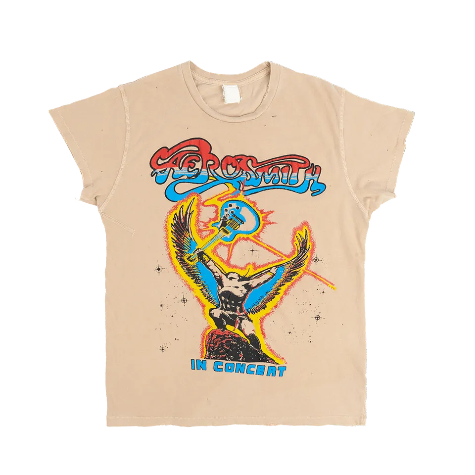Aerosmith In Concert maglietta cotone effetto vintage Madeworn