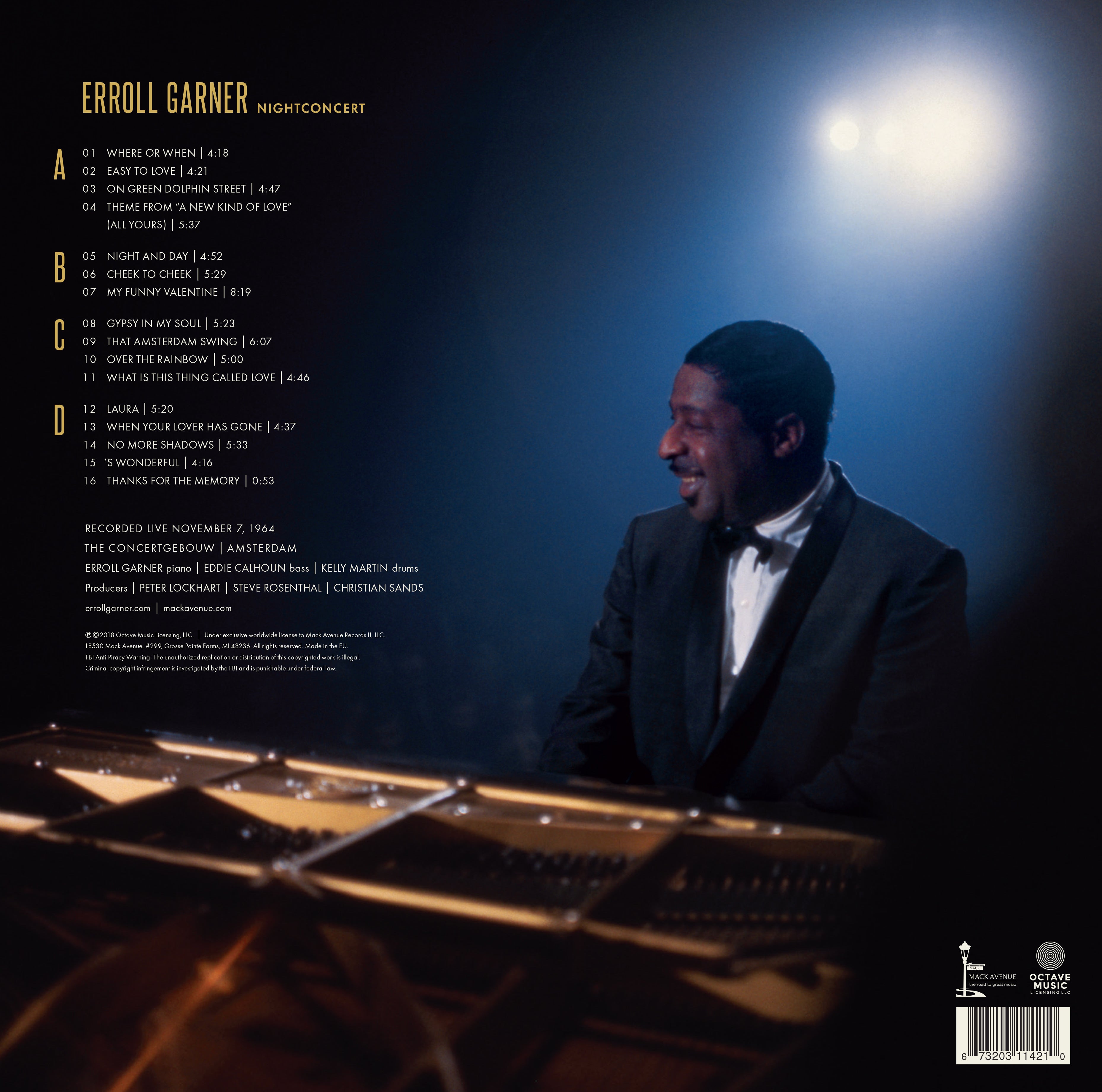 Mack Avenue Erroll Garner Nightconcert CD trio piano jazz