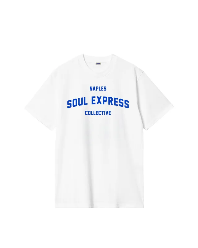 Soul Express Records College t-shirt blu navy cotone