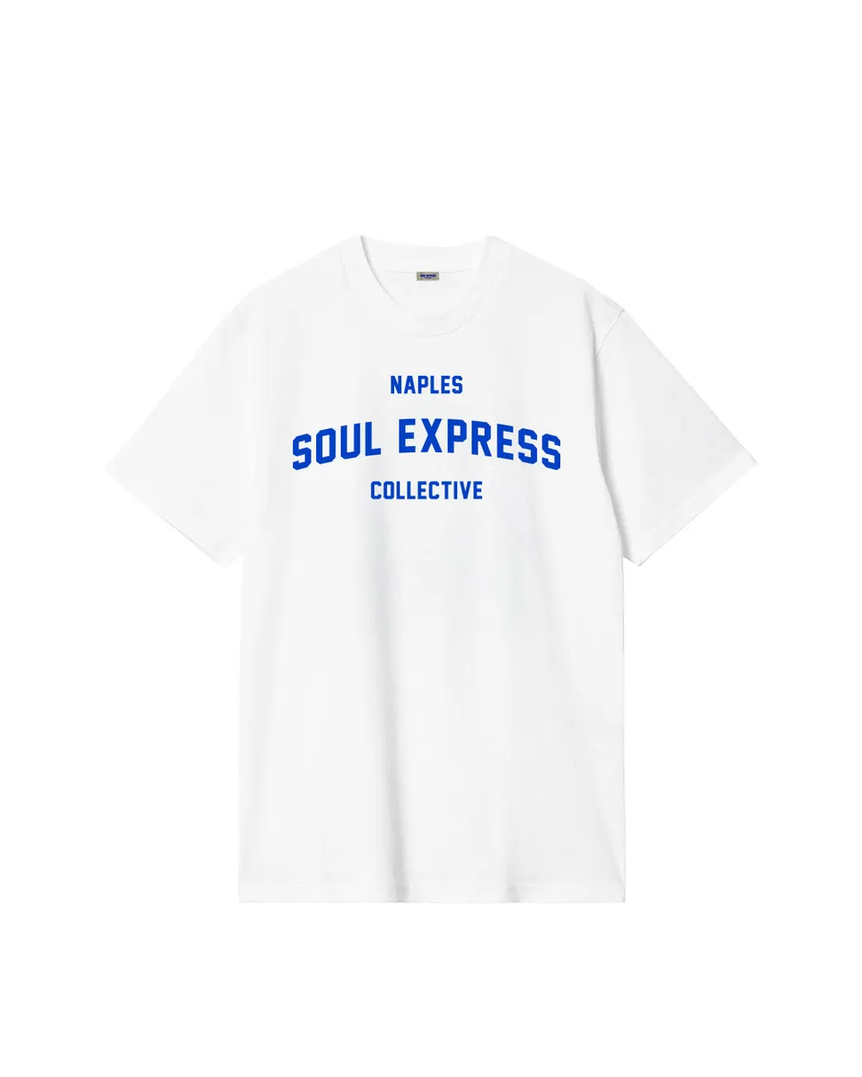 Soul Express Records College t-shirt blu navy cotone