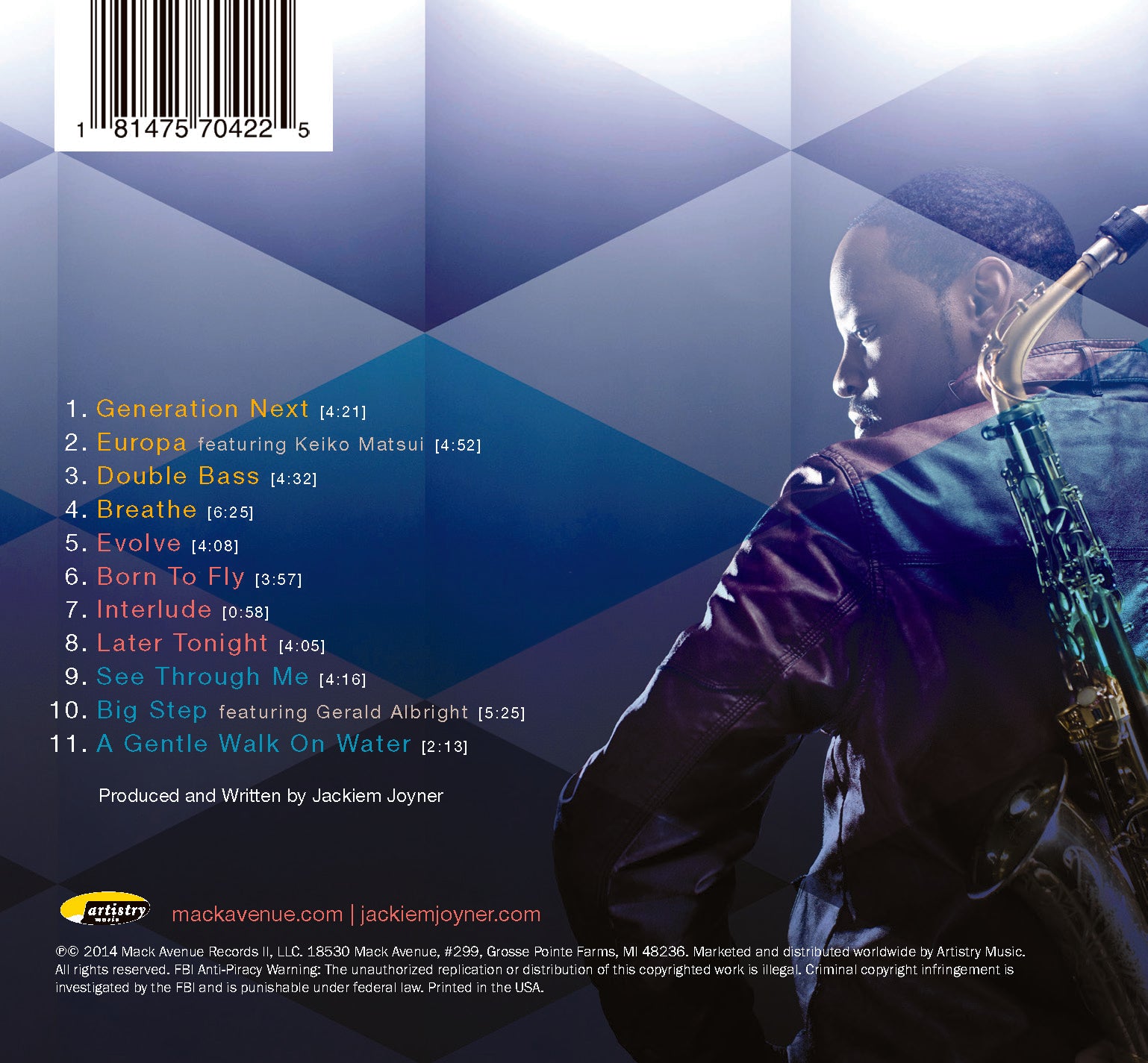 Mack Avenue Jackiem Joyner Evolve CD smooth jazz