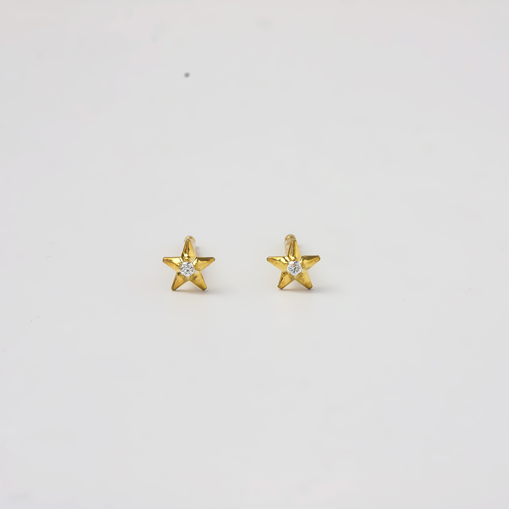 Aerosmith RockSTARS orecchini stella diamante 5mm argento