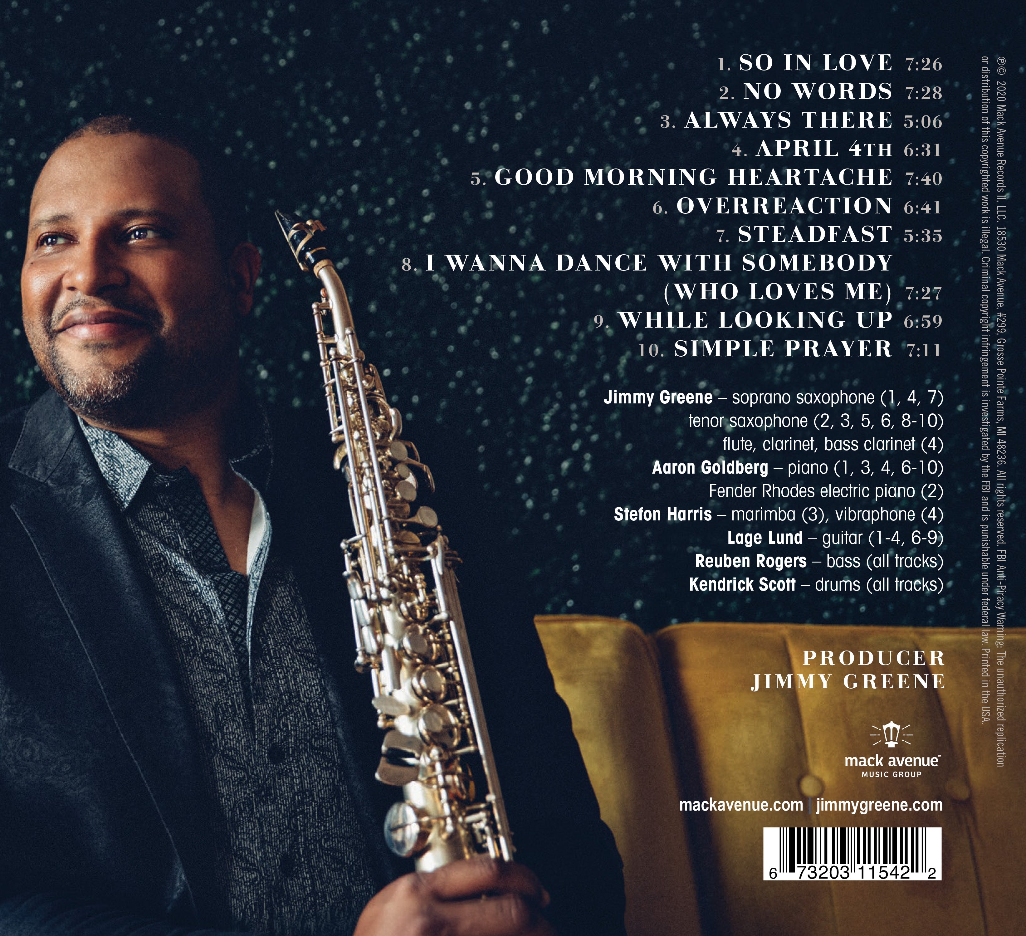 Mack Avenue Jimmy Greene While Looking Up CD