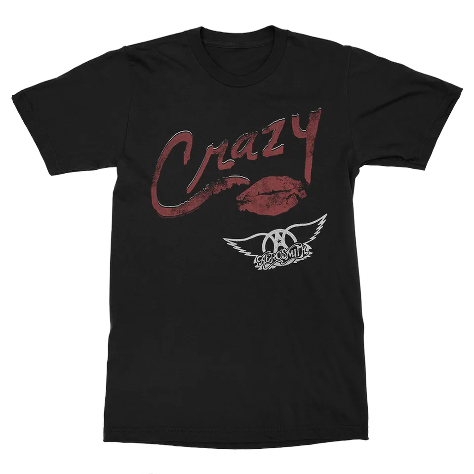 Aerosmith Crazy Maglietta Nera Unisex Cotone