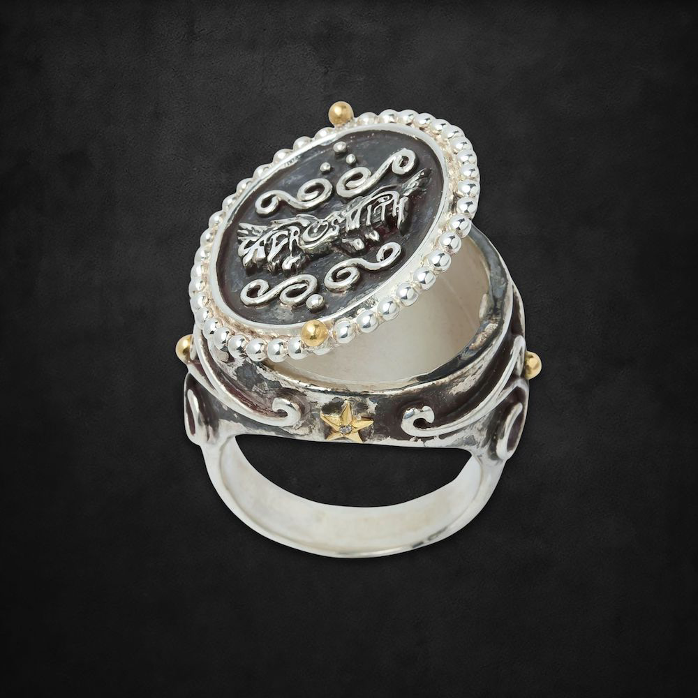 Aerosmith Sin City anello argento finitura lucida