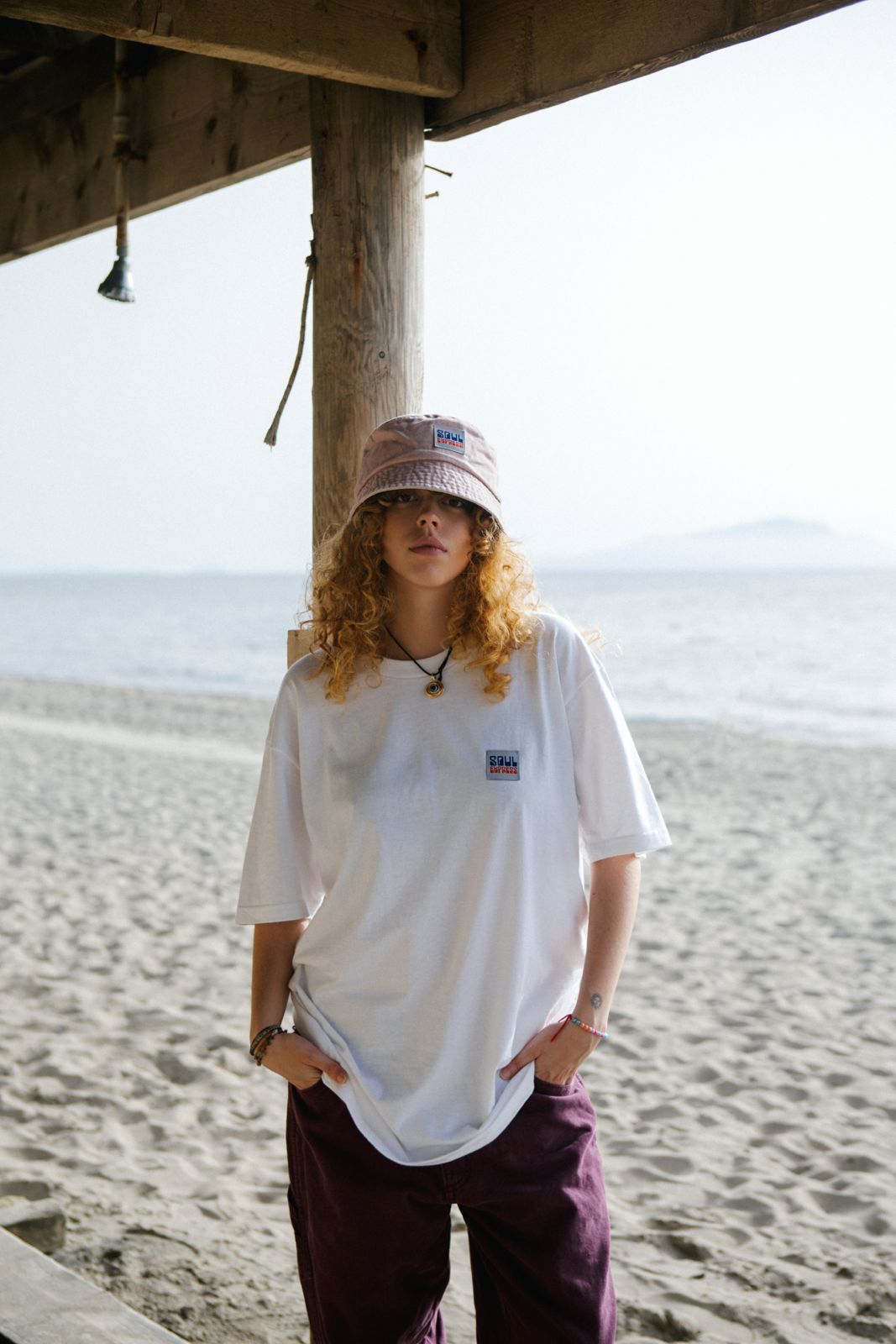 Soul Express Logo Label T-shirt bianca regular in cotone